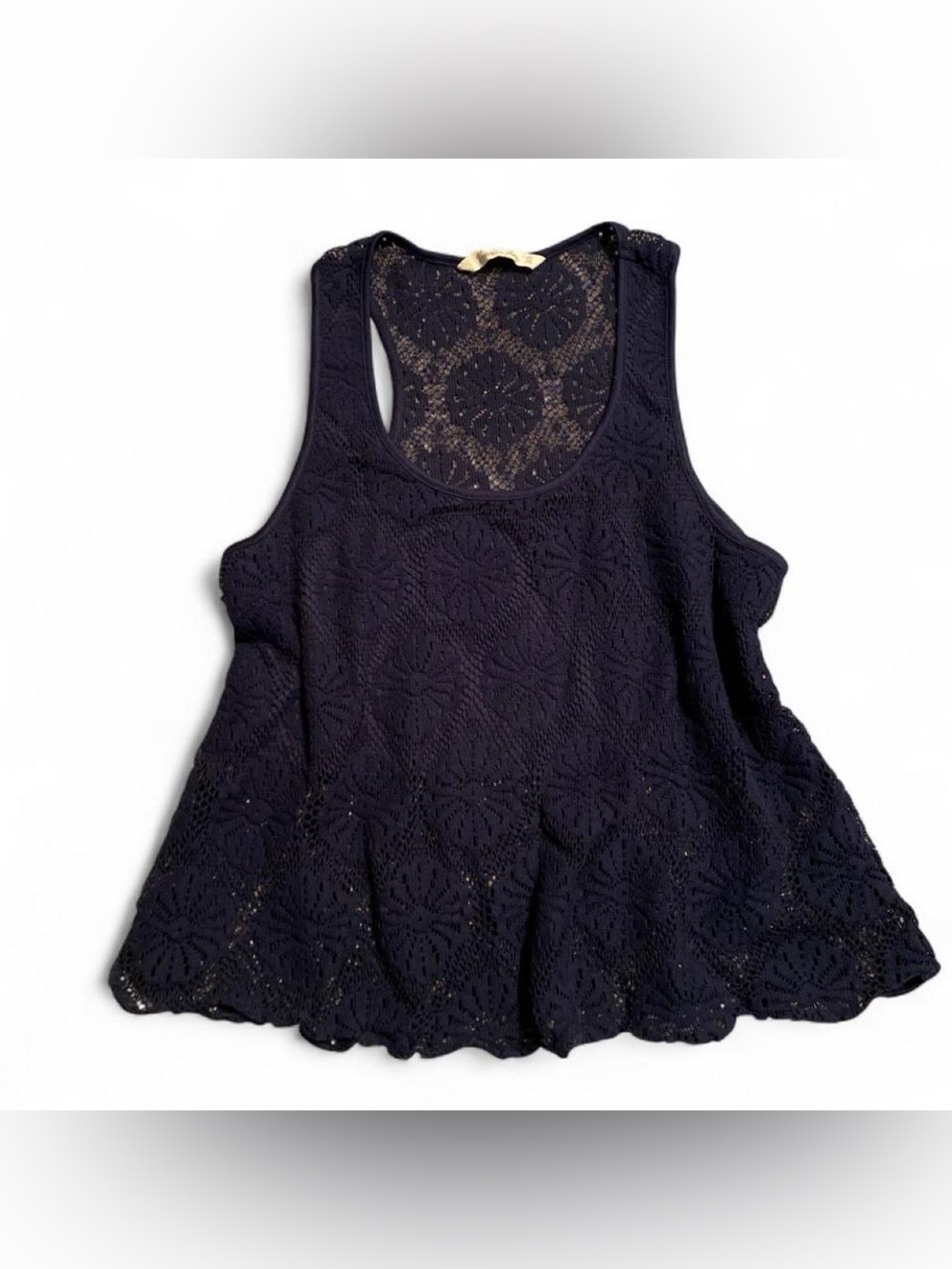 Vanilla Star Blue Lace Crochet Racerback Tank